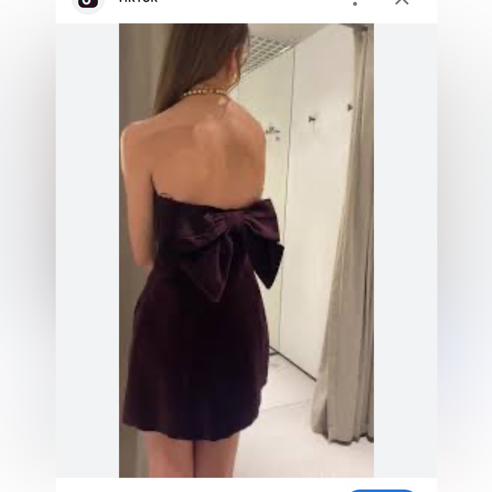 COPY - COPY - Zara Strapless velvet bow Dress